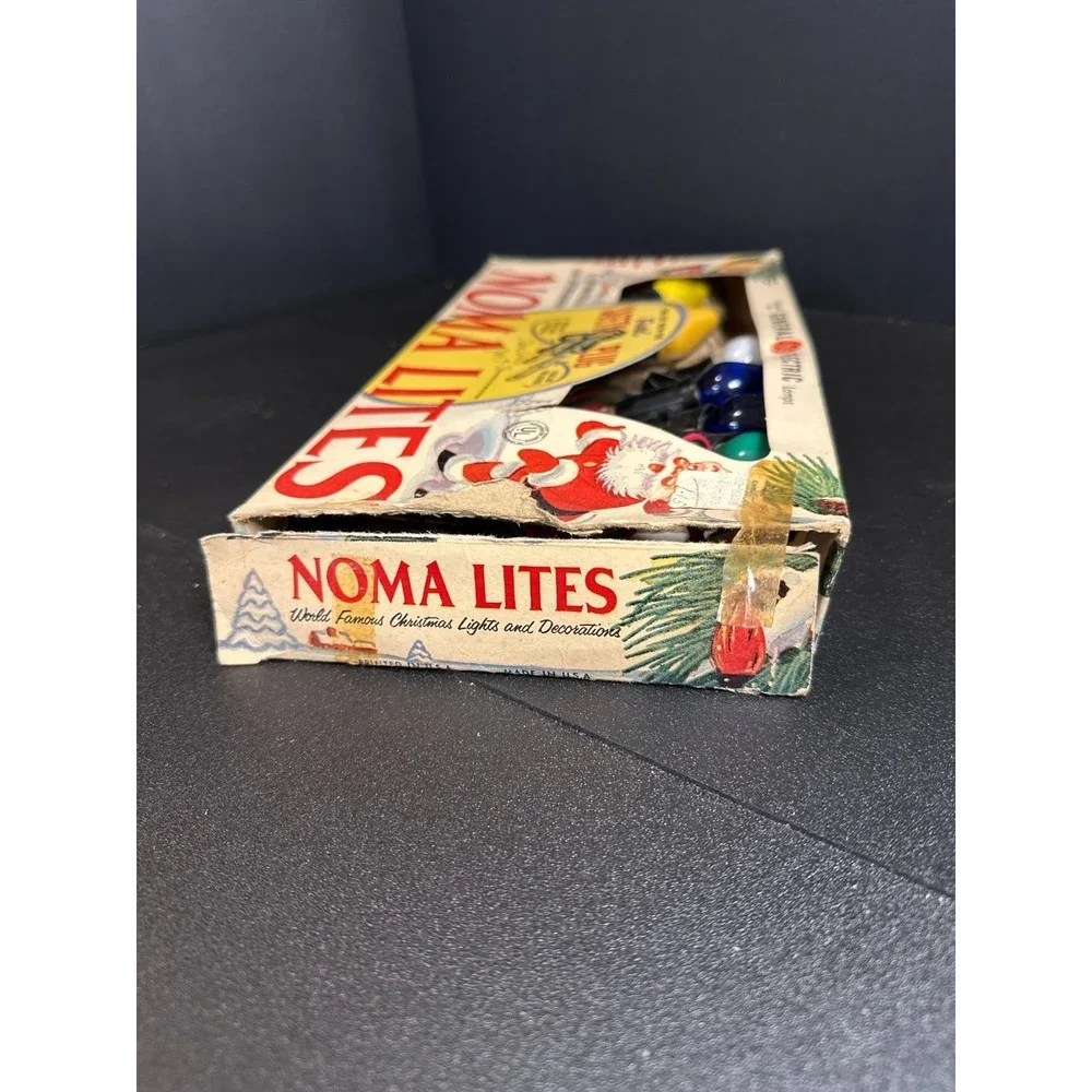 Vintage Noma Lites 7-Light Christmas String Lights‎ Indoor w/ Box Tested Works